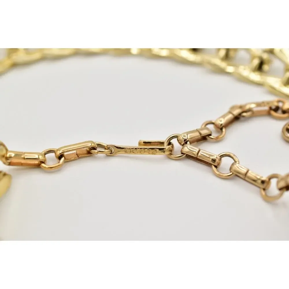 Coro Vintage Choker Necklace Linked Chain Gold Heavy Chunky Signed 1950s BinA17